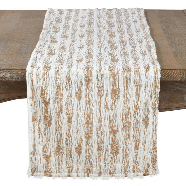 Silverstein Textured Faux Fur with Brushed Metallic Foil Print Runner by Mercer41