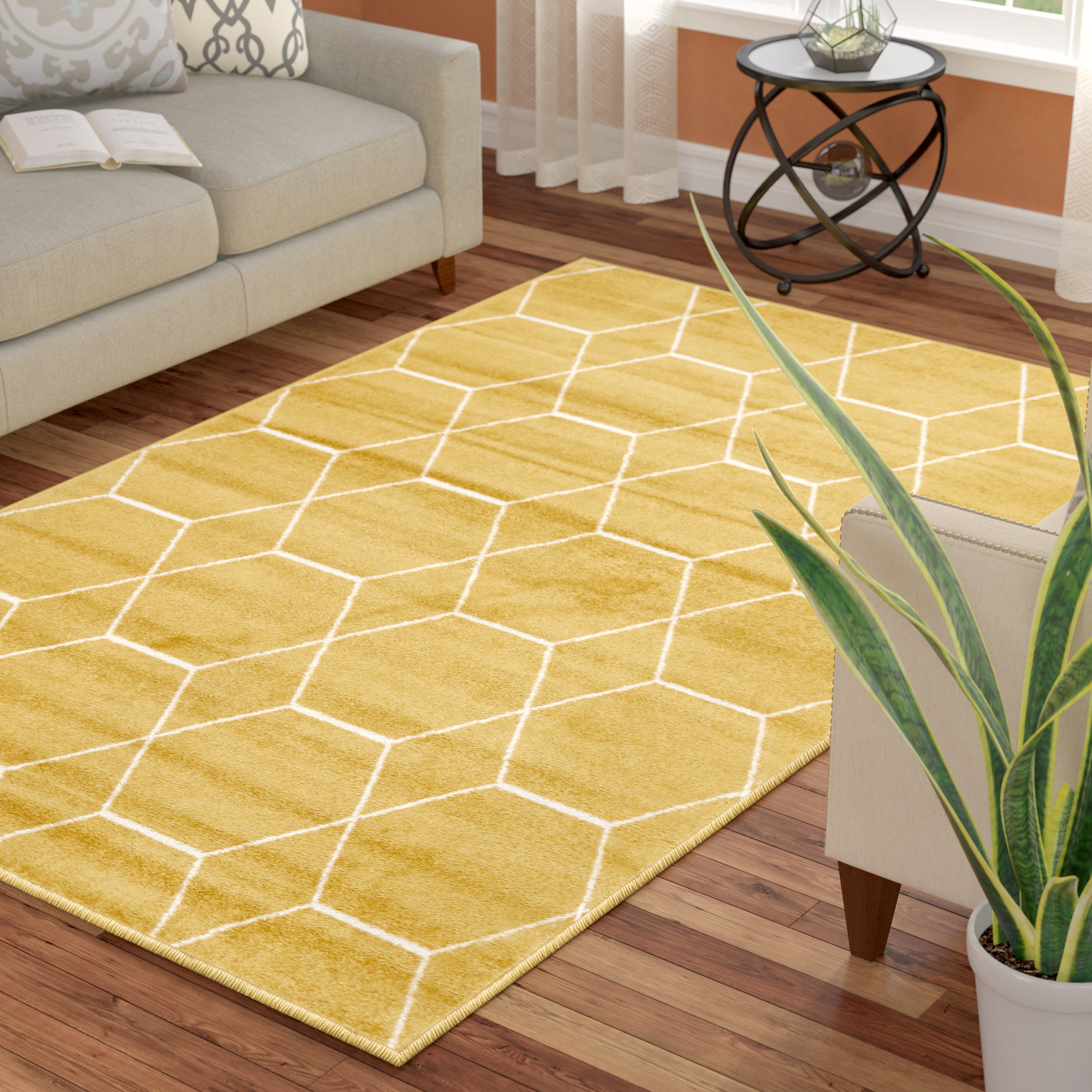 Mercury Row Elborough Geometric Yellow Area Rug Reviews Wayfair Elborough Geometric Yellow Area Rug