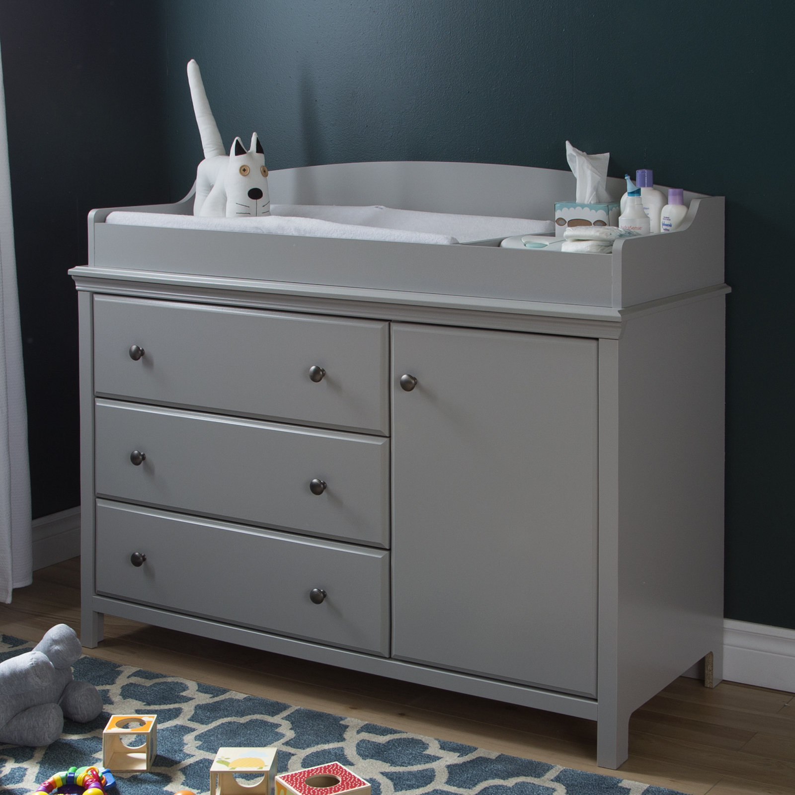 grey changing table