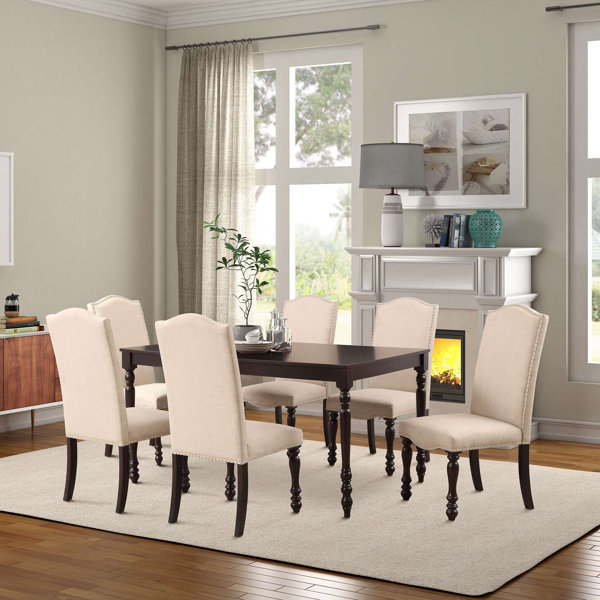 Abarca 7 Piece Solid Wood Dining Set By Canora Grey No Copoun
