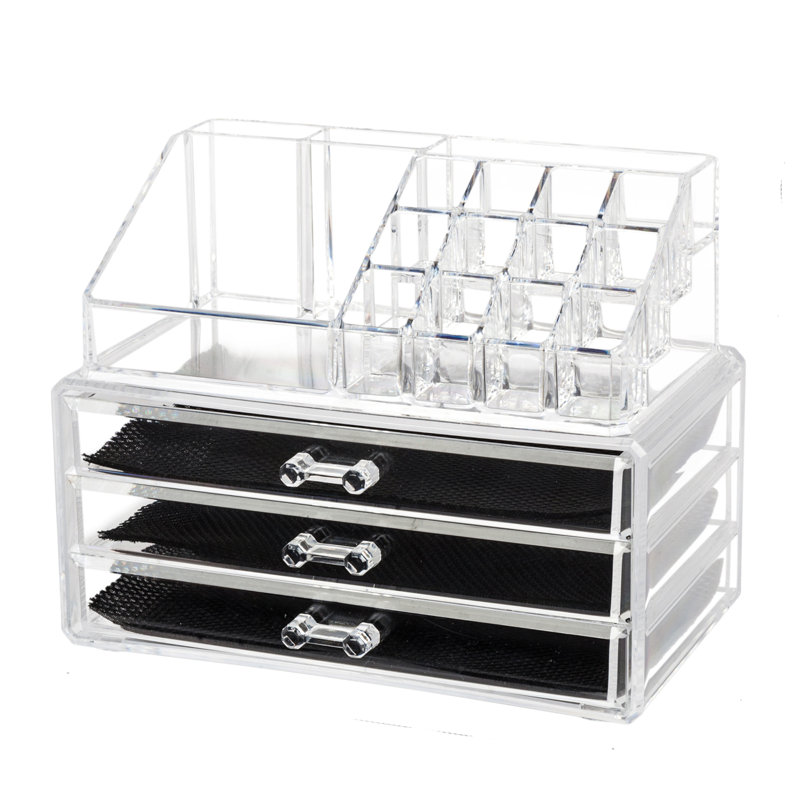 Rebrilliant Azriel 3 Layer Drawers Plastic Makeup Organizer Wayfair