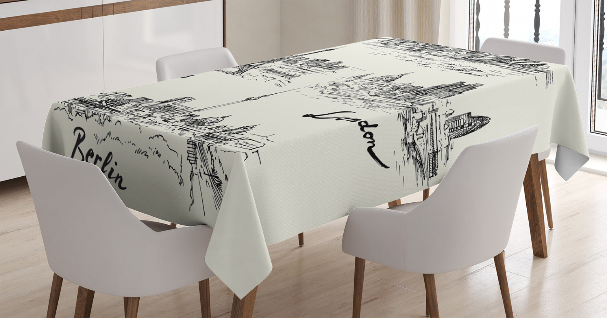 cream rectangular tablecloth