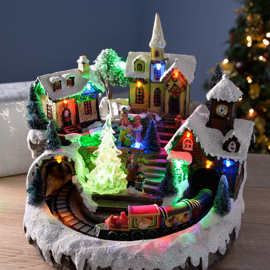 the seasonal aisle pre lit led musical animated christmas village scene with rotating train wayfaircouk - Musical Animated Christmas Decorations the seasonal aisle pre lit led musical animated christmas village scene with rotating train wayfaircouk - Musical Animated Christmas Decorations