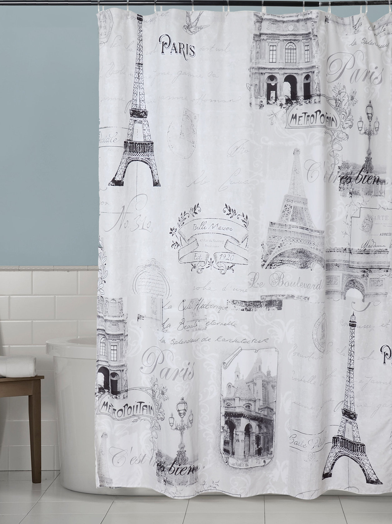 One Allium Way Katniss Paris Shower Curtain Reviews Wayfair