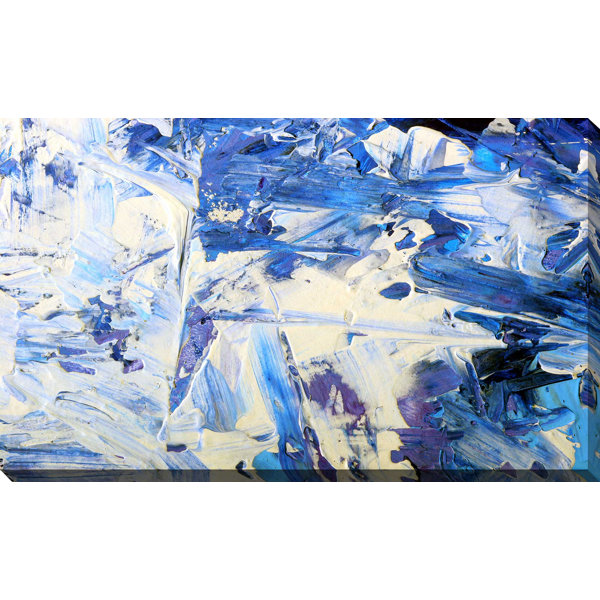 East Urban Home Blue And White Acrylic Painting Print On Wrapped