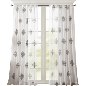 Massa Geometric Sheer Rod Pocket Single Curtain Panel