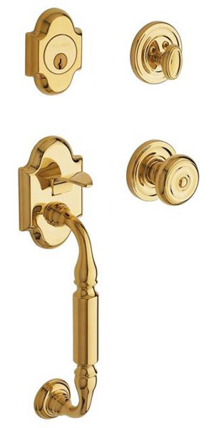 Canterbury Single Cylinder Handleset with Interior Knob and Sectional Trim by Baldwin