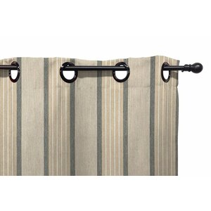 Striped Semi-Sheer Grommet Single Curtain Panel