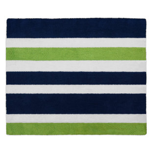 Lime Green Bathroom Rugs Wayfair Navy Blue And Lime Green Stripe Bath Rug