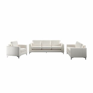 Shupe 3 Piece Leather Living Room Set by Mercury Row®