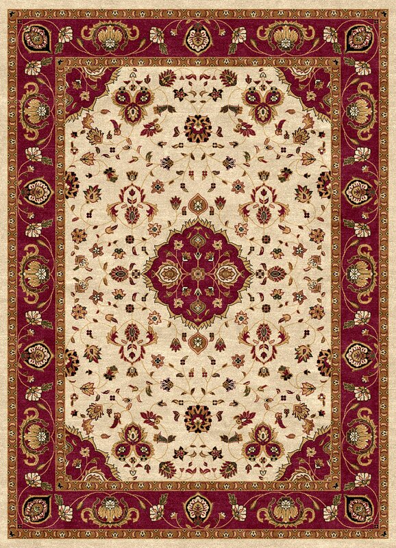 Luxury Home Ethnic Cream/Red Area Rug & Reviews | Wayfair