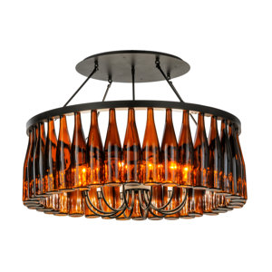Greenbriar Oak 12-Light Semi Flush Mount