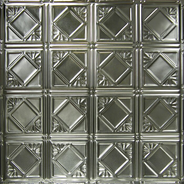 24 X 24 Metal Wall Paneling In Brushed Satin Nickel