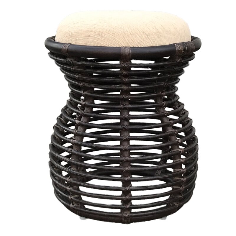 World Menagerie Barons Rattan Wicker Vanity Stool & Reviews | Wayfair