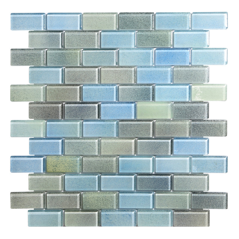 Kellani Hi Fi Offset Brick 1 X 2 Glass Mosaic Tile Reviews Wayfair