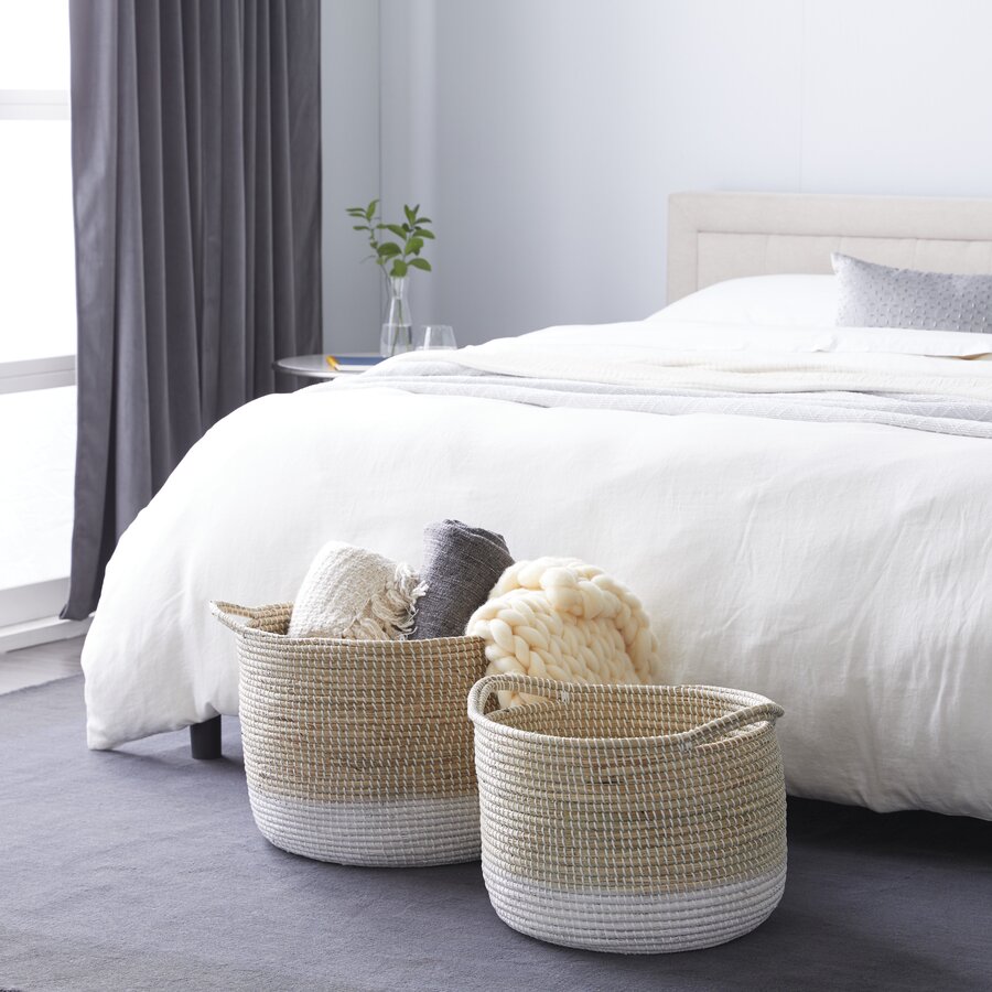 Large Woven 2 Piece Seagrass Basket Set