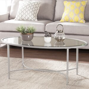 Buloke Metal/Glass Oval Coffee Table