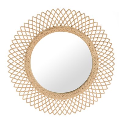 Sunburst Round Decorative Accent Mirror Rosecliff Heights Color: Natural