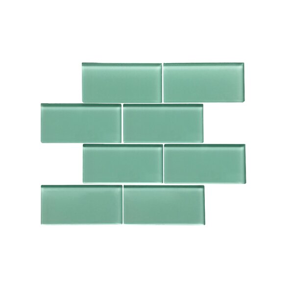 Premium Series 3 x 6 Glass Subway Tile in Glossy Light Teal by WS Tiles