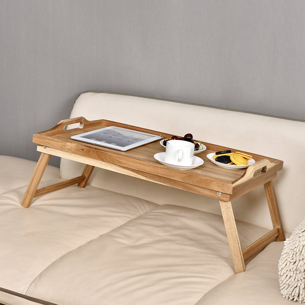 Welland Industries Llc Acacia Breakfast Bed Serving Tray With Handle Welland Industries Llc Acacia Breakfast Bed Serving Tray With Handle Foldable Leg Reviews Wayfair