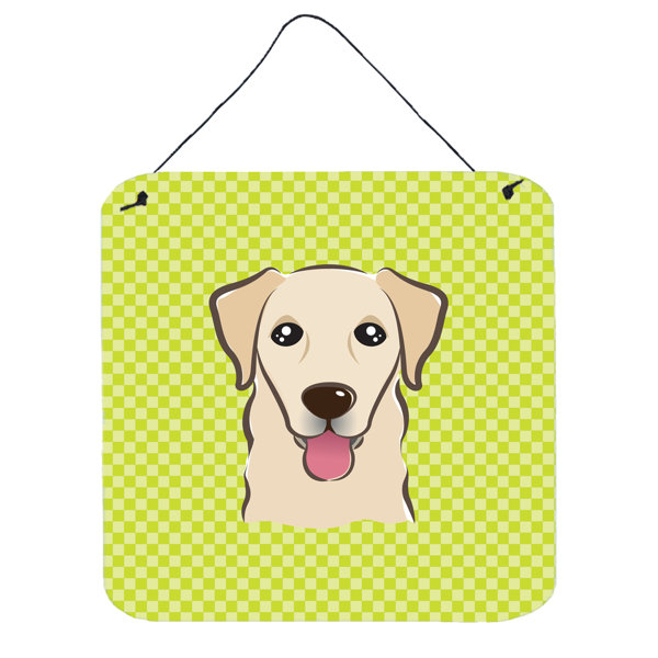 Caroline S Treasures Checkerboard Lime Green Golden Retriever