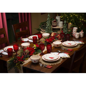 Winterfest 16 Piece Dinnerware Set, Service for 4