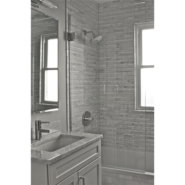 Ark Showers 33 5 X 70 Hinged Frameless Tub Door Wayfair