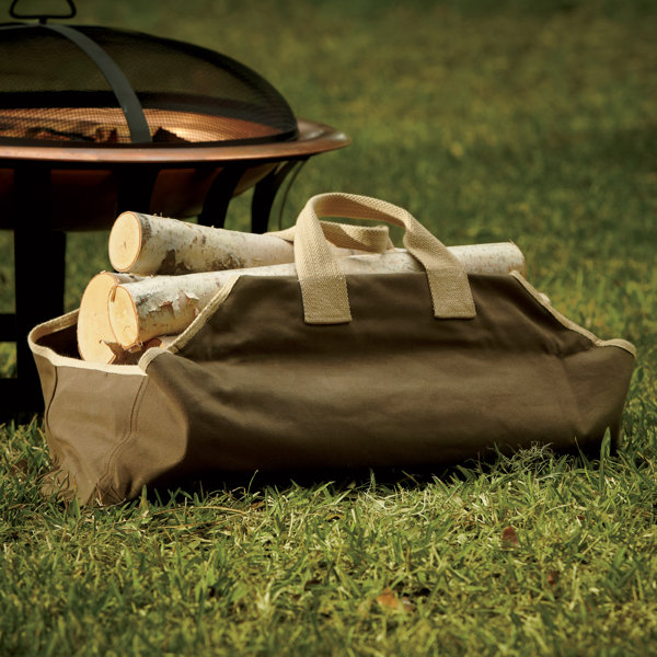 Canvas Log Carrier, Sage by Birch Lane™
