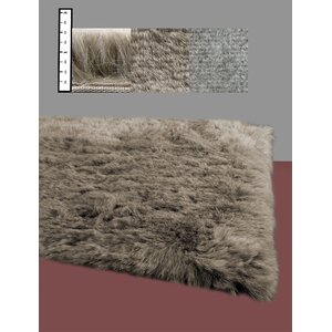 Eros Faux Flokati Brown Area Rug