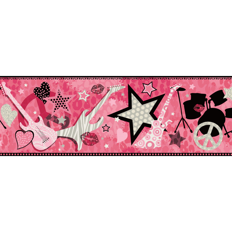 Zoomie Kids Melnick Rock Star Toss 15 X 8 Border Wallpaper Wayfair