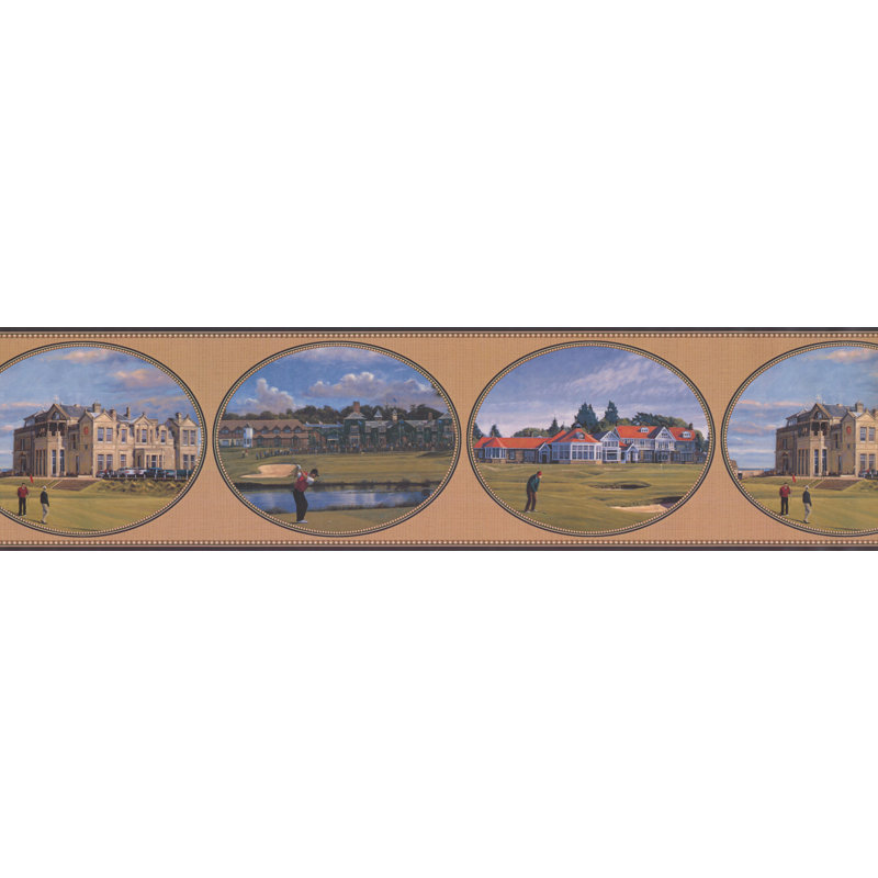York Wallcoverings Golf Scenes Vintage Sports Retro Design 15 L X 6 W Wallpaper Border Wayfair