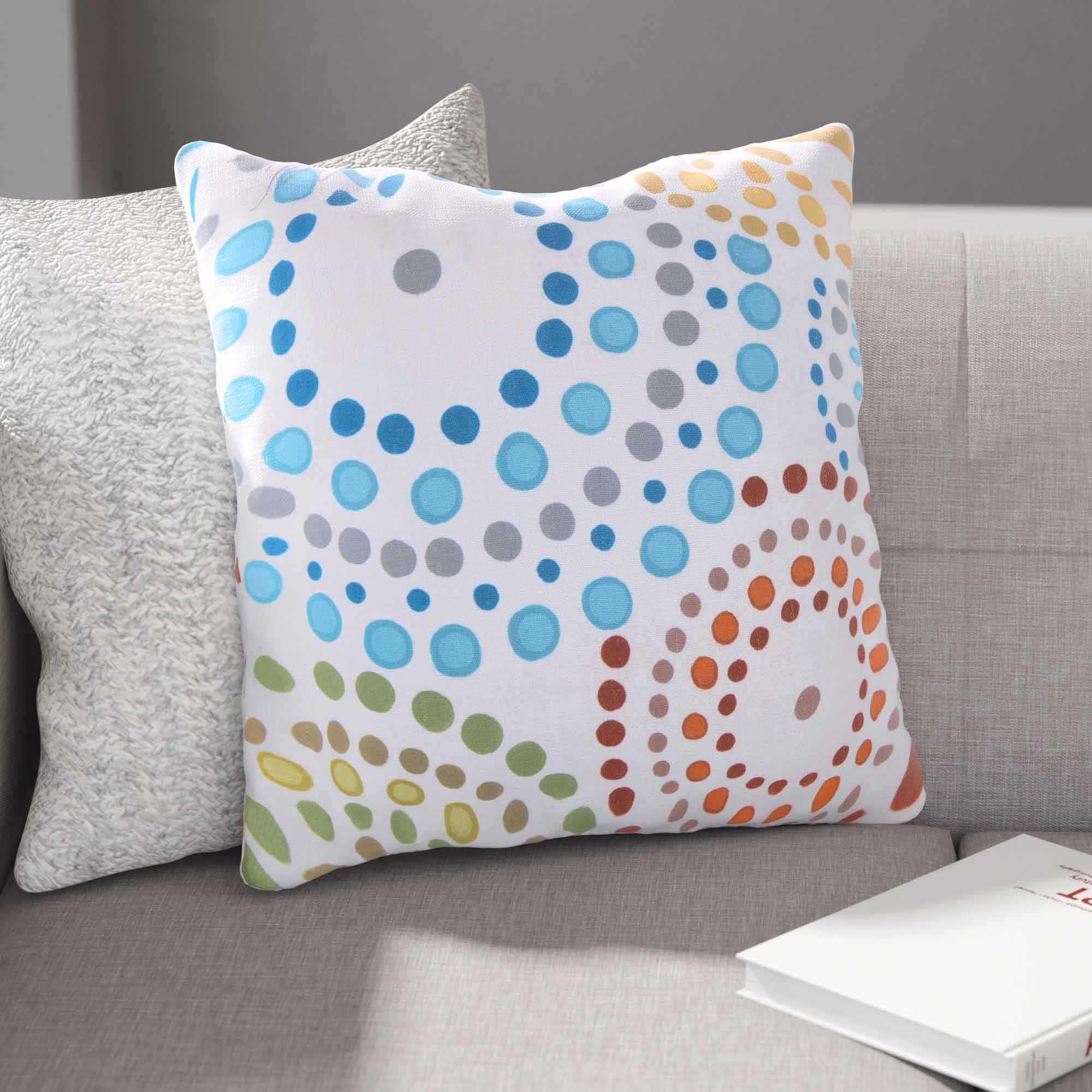 Ebern Designs Linares Bright Blue Lime Burnt Orange Outdoor Throw