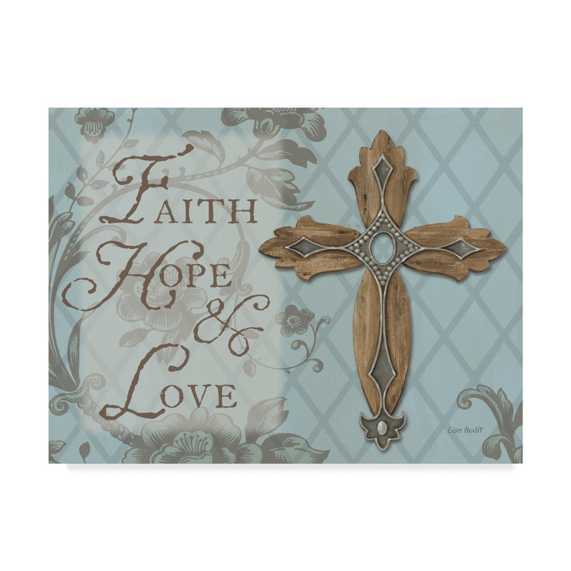 Winston Porter Faith Hope Love Cross Acrylic Painting Print On