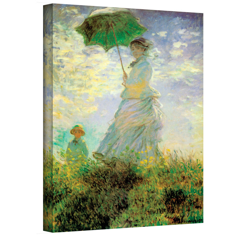 Vault W Artwork Lady With Umbrella In Field By Claude Monet