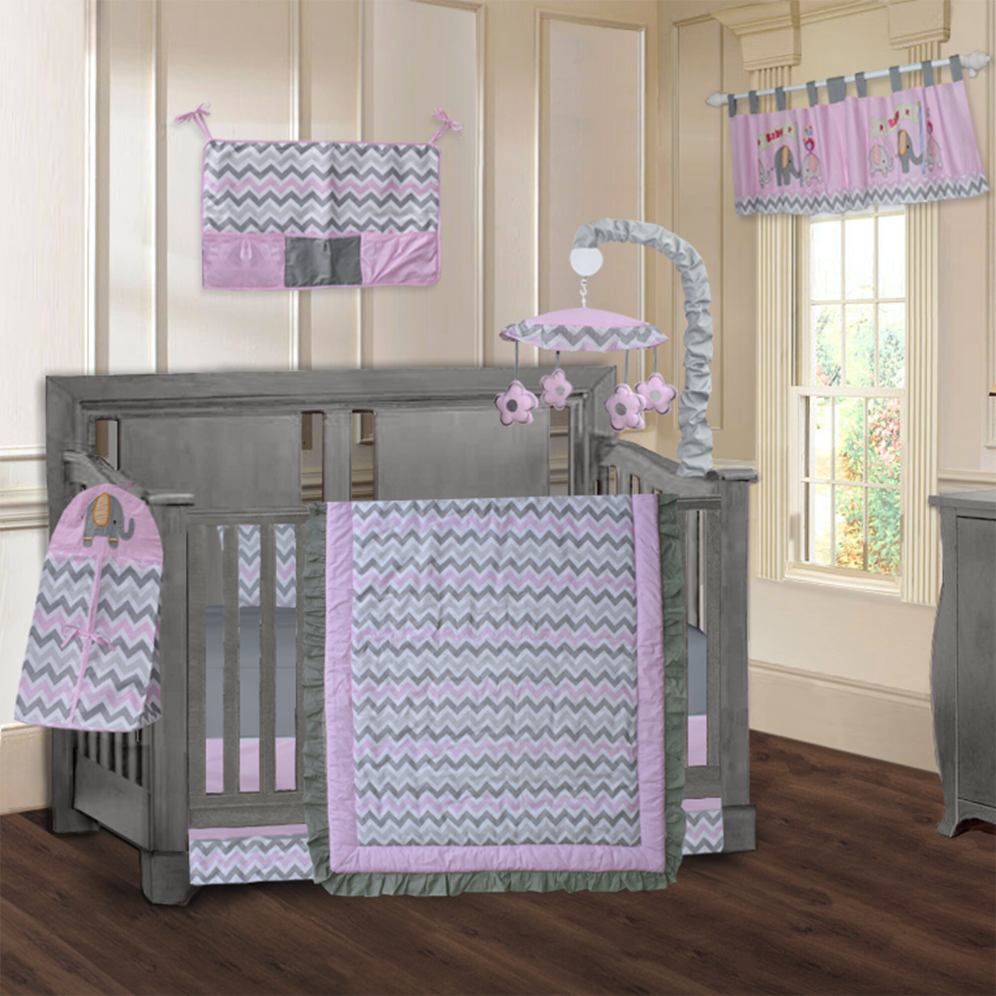 Harriet Bee Siu Elephant Zigzag 9 Piece Crib Bedding Set Reviews