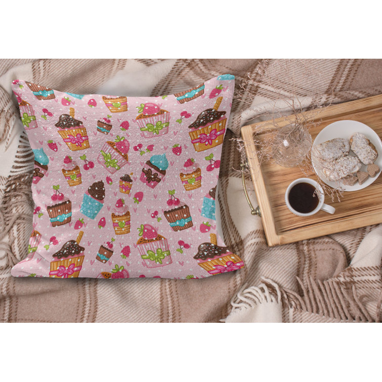 pink fluffy throw pillow