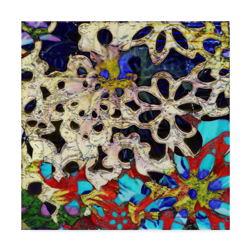 Ebern Designs Bejeweled Woodblock I Acrylic Painting Print On