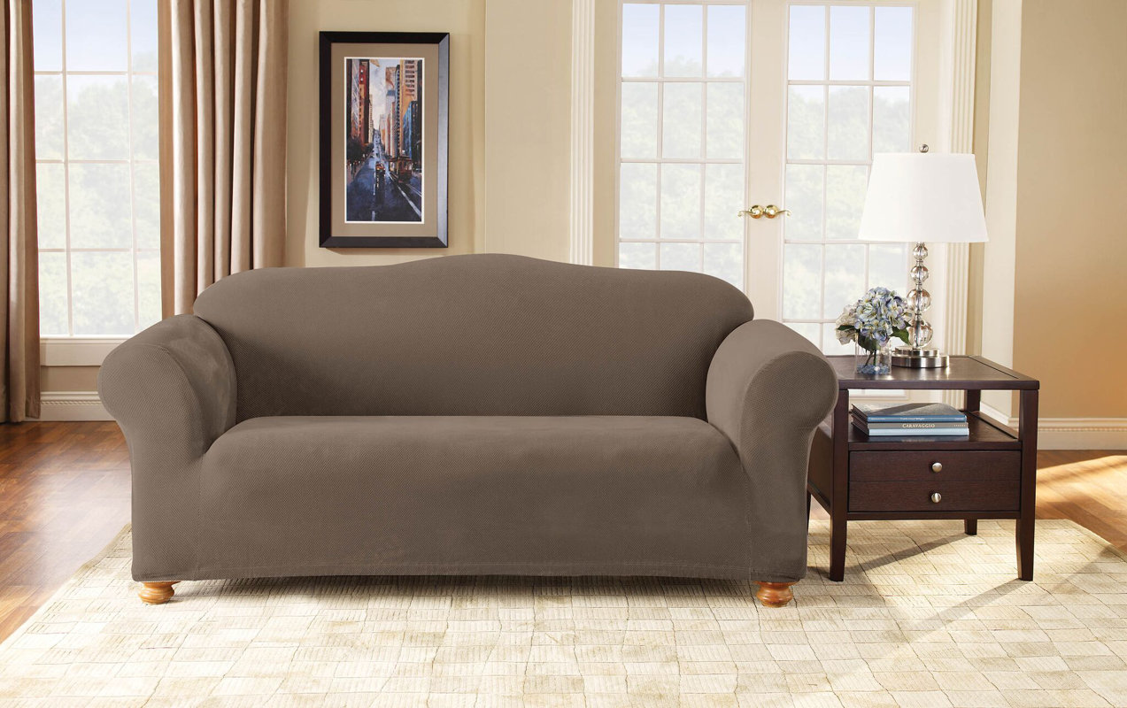 Sure Fit Stretch Pique Box Cushion Sofa Slipcover & Reviews Wayfair