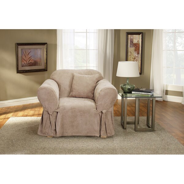 Soft Suede Box Cushion Armchair Slipcover By Sure Fit