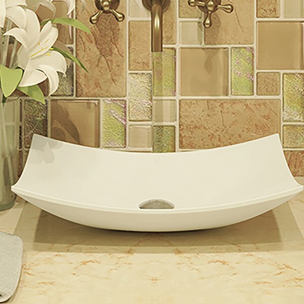 Classically Redefined Iris Ceramic Rectangular Vessel Bathroom Sink by DECOLAV