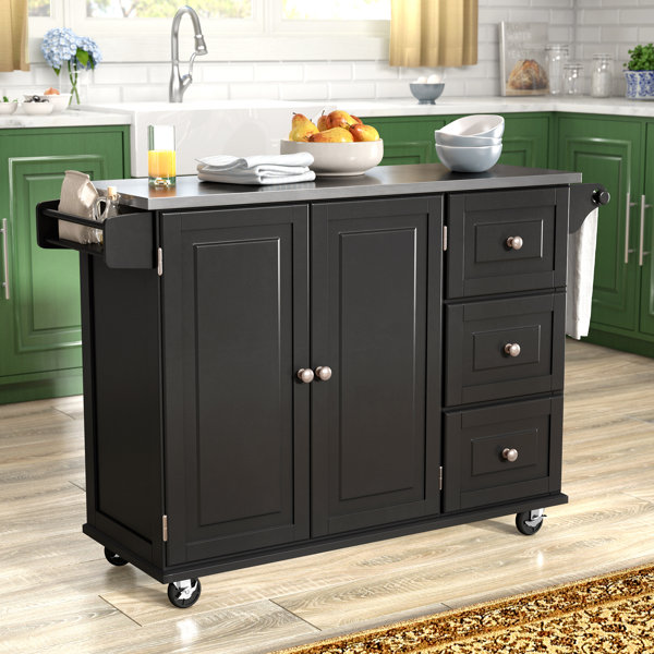 Kuhnhenn Kitchen Island With Stainless Steel Top By Andover Mills 2019 Online