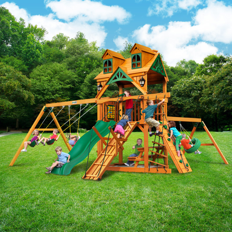 Gorilla Playsets Frontier Malibu Roof Swing Set & Reviews Wayfair