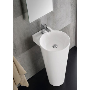 Cabinet Around Pedestal Sink Wayfair Lucido Messina Modern 16 Pedestal Bathroom Sink