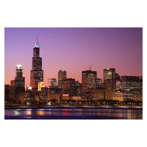 Chicago Skyline 2.9m x 4.32m Textured Matte Peel & Stick Wall Mural East Urban Home