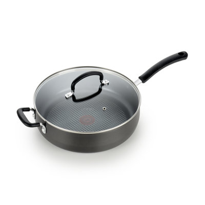 T-fal 5 qt Non Stick Hard-Anodized Aluminum Saute Pan with Lid T-fal