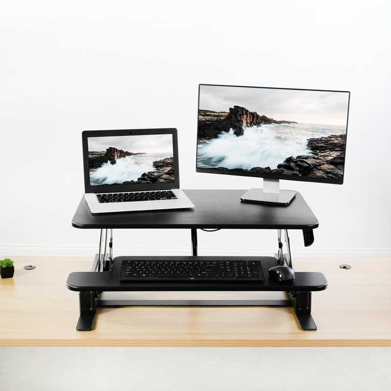 Vivo Monitor Riser Tabletop Sit Stand Height Adjustable Standing Desk Wayfair