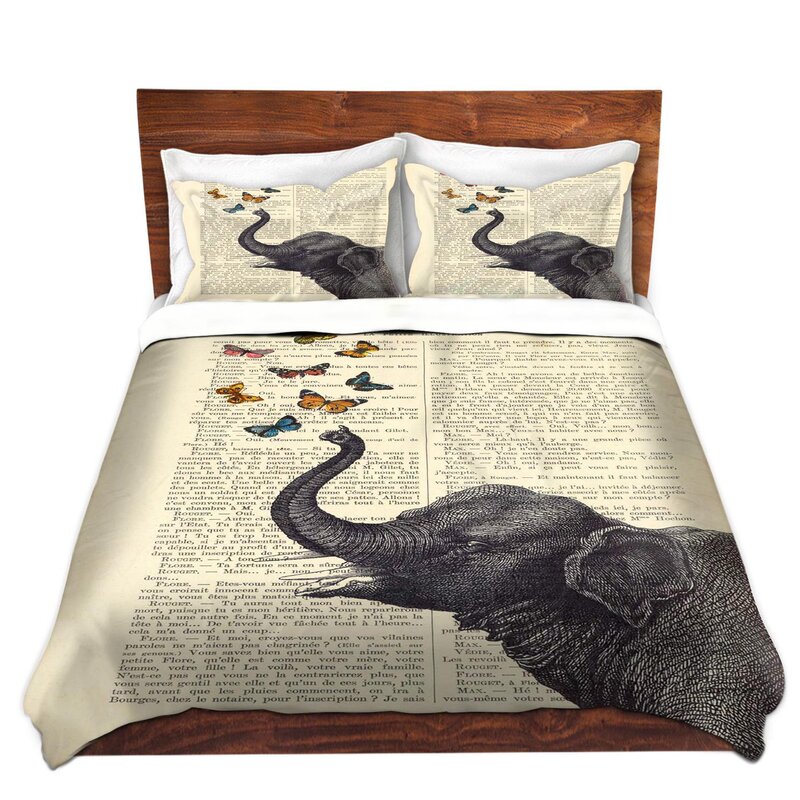 Dianochedesigns Elephant Butterflies Duvet Cover Set Wayfair