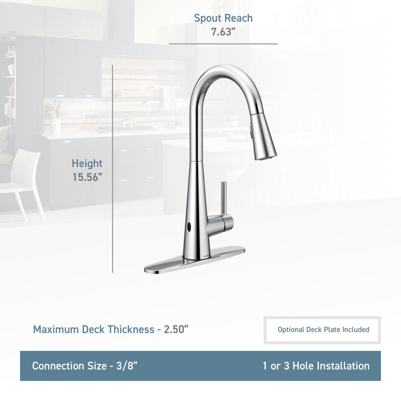 Moen Sleek Pull Down Touchless Single Handle Kitchen Faucet With
