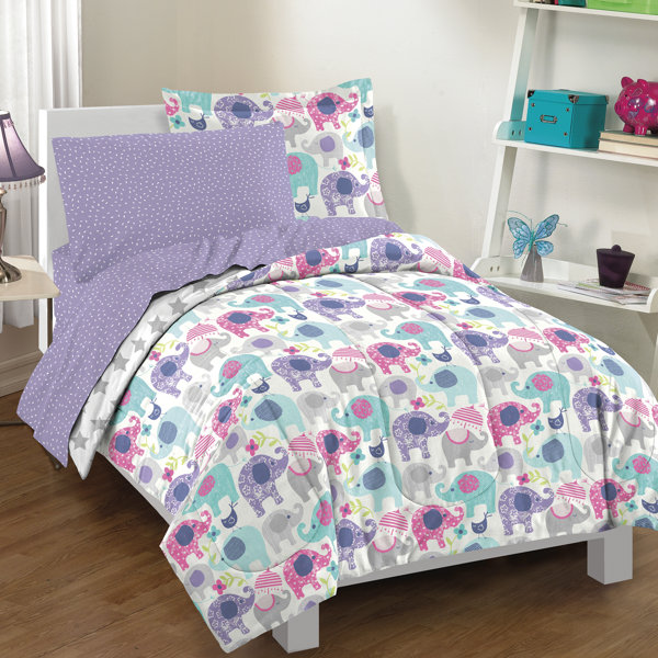 Watercolor Giraffe Palm Leaves Kids Bedding Sets Twin Size 3