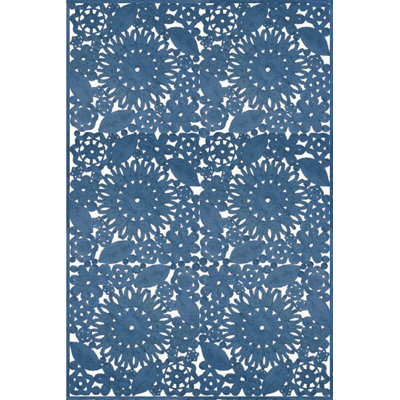Lanier Floral Handmade Flatweave Blue Area Rug Lark Manor Rug Size: Rectangle 2' x 3'